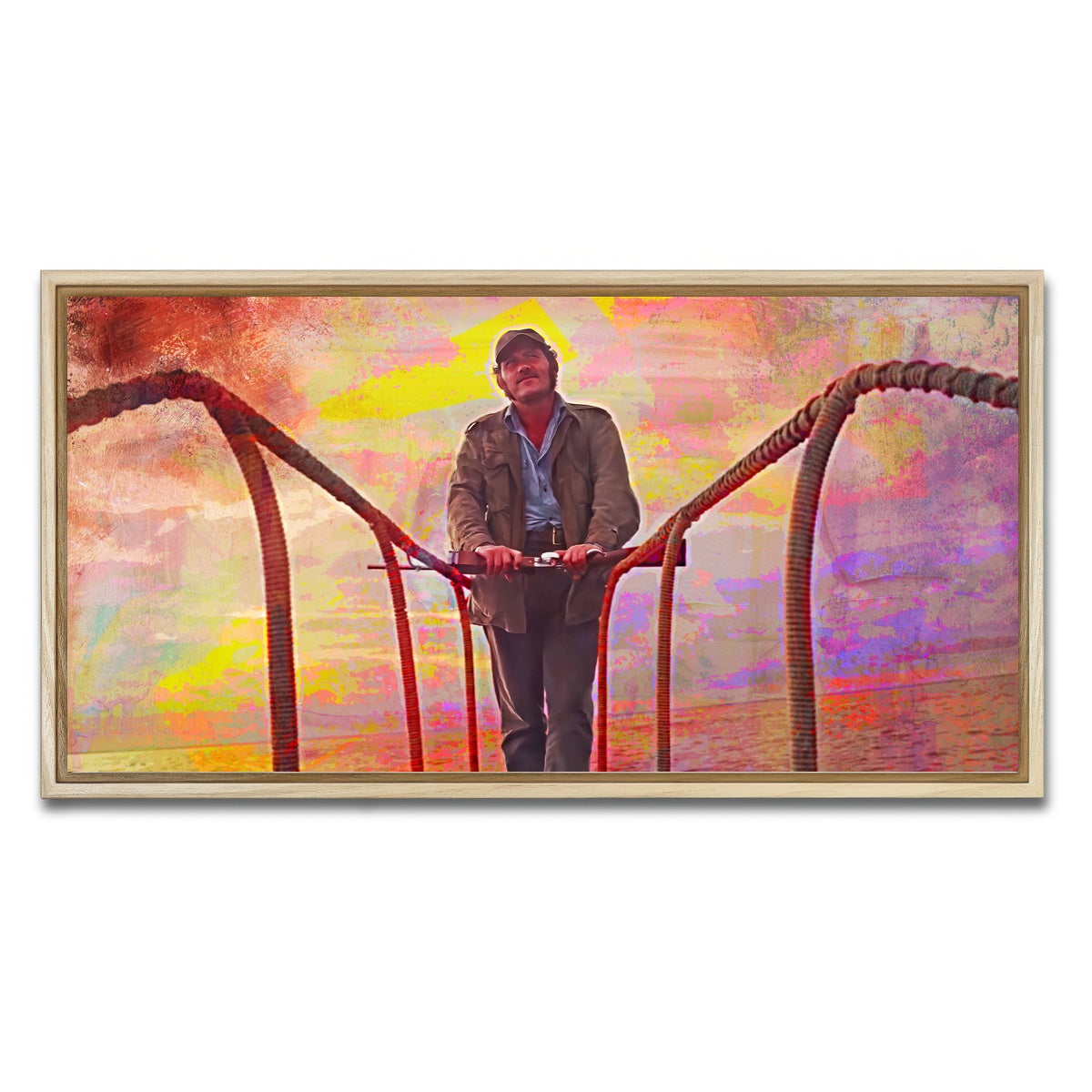 AUTO-MOCKUP WHITE | Jaws Quint Sunset | 1 Piece | Natural Framed Canvas | group=2x1