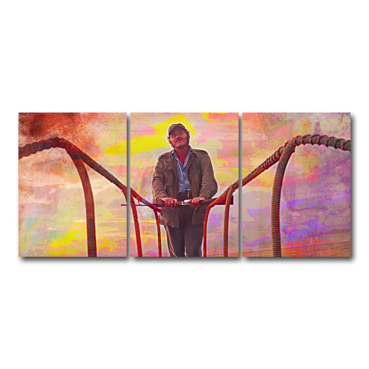 AUTO-MOCKUP WHITE | Jaws Quint Sunset | 3 Piece | Gallery Wrap Canvas | group=18x24