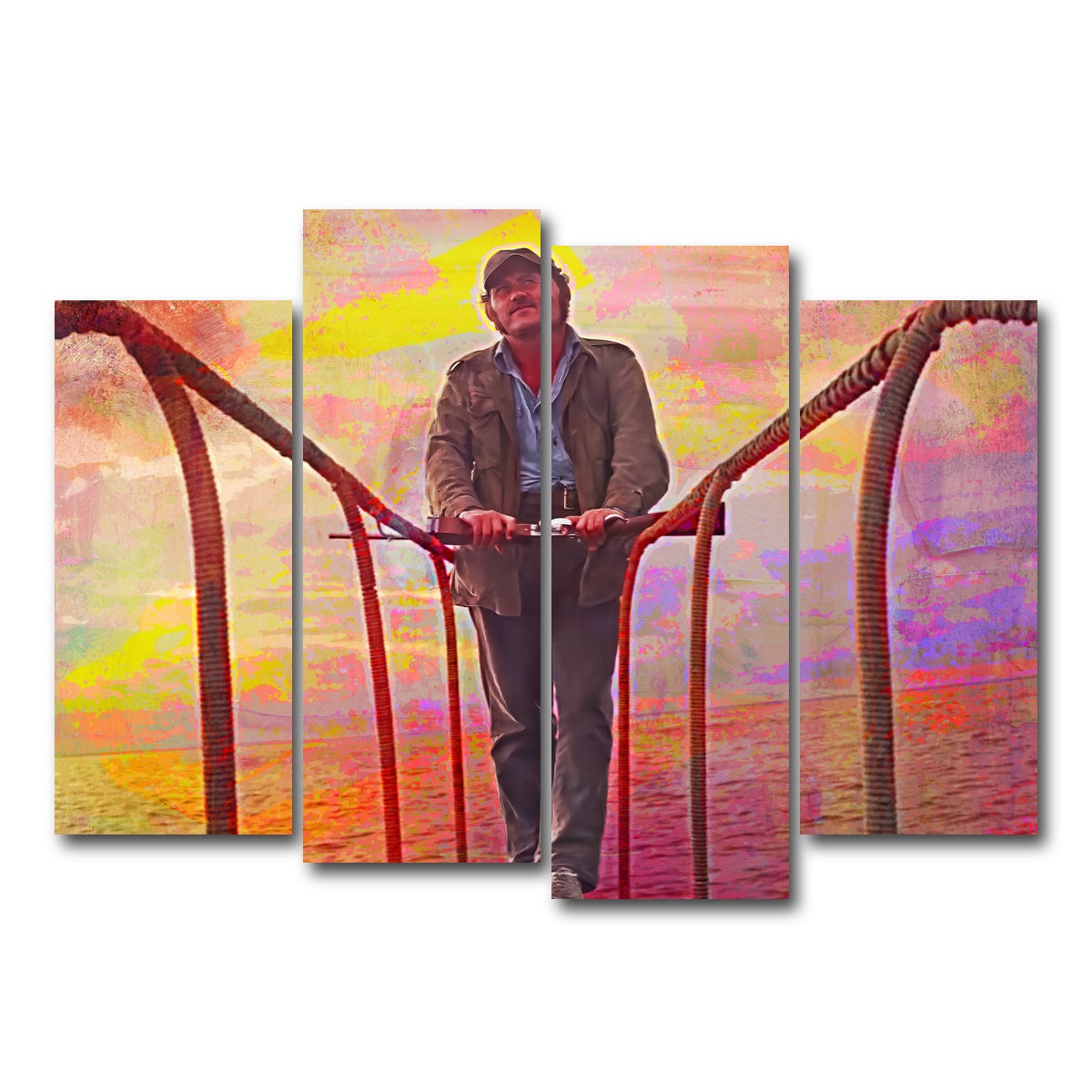 AUTO-MOCKUP WHITE | Jaws Quint Sunset | 4 Piece | Gallery Wrap Canvas | group=4_normal