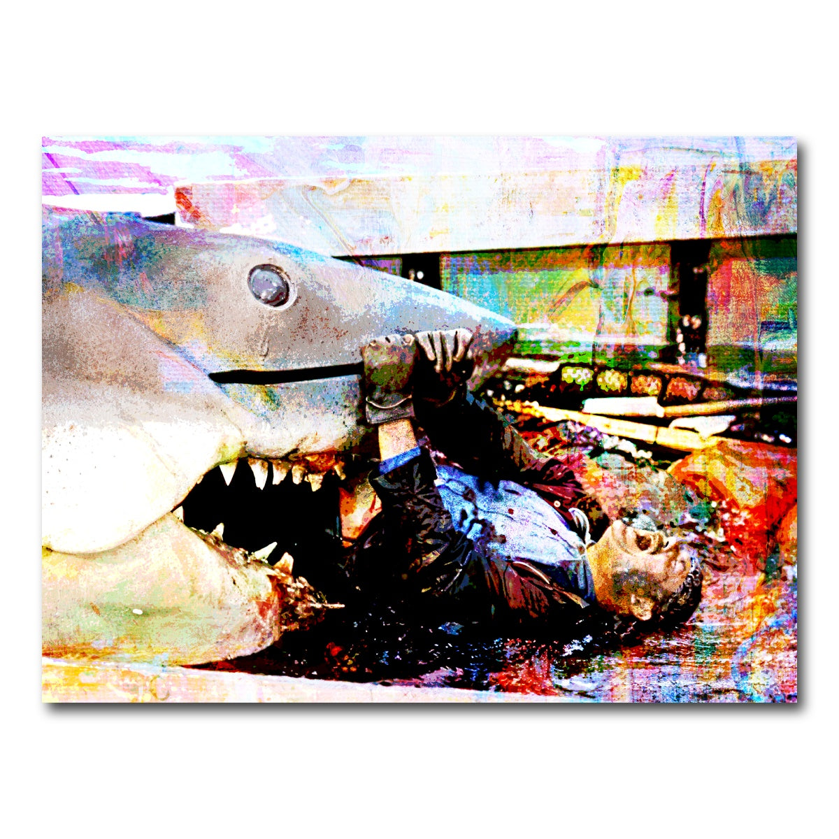 AUTO-MOCKUP WHITE | Jaws Quint's Death | 1 Piece | Gallery Wrap Canvas | group=4x3