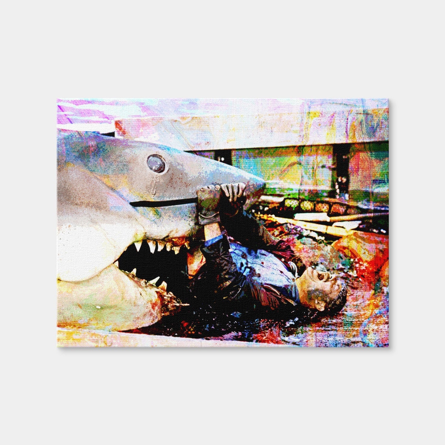 AUTO-MOCKUP WHITE | Jaws Quint's Death | 1 Piece | Gallery Wrap Canvas | group=4x3