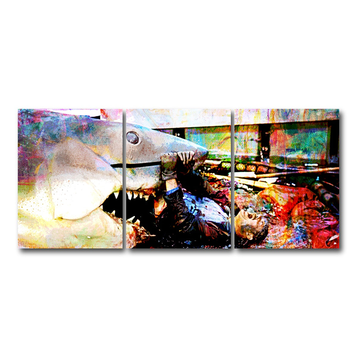 AUTO-MOCKUP WHITE | Jaws Quint's Death | 3 Piece | Gallery Wrap Canvas | group=18x24