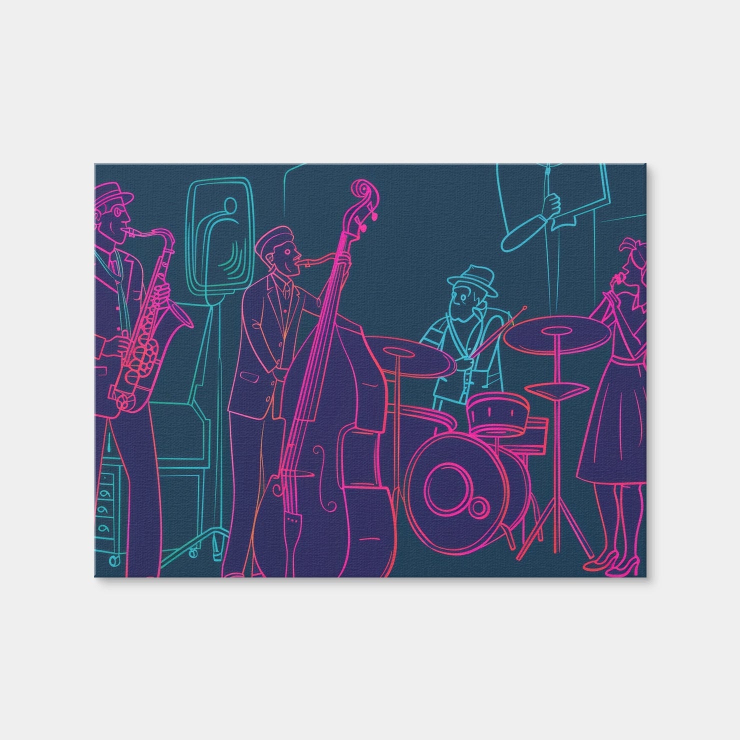 AUTO-MOCKUP WHITE | Jazz Band Vibe | 1 Piece | Gallery Wrap Canvas | group=4x3