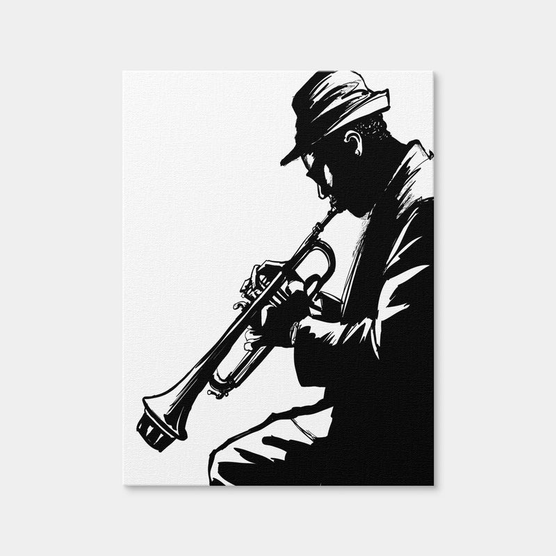 AUTO-MOCKUP WHITE | Jazz Trumpet Player | 1 Piece | Gallery Wrap Canvas | group=3x4