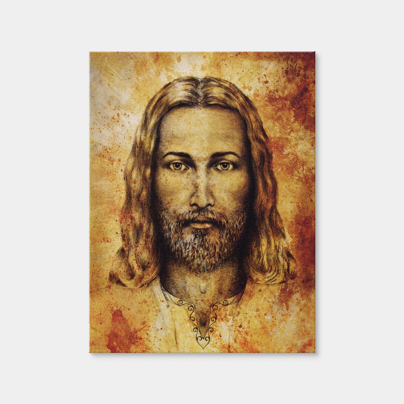 AUTO-MOCKUP WHITE | Jesus Sketch Drawing | 1 Piece | Gallery Wrap Canvas | group=3x4