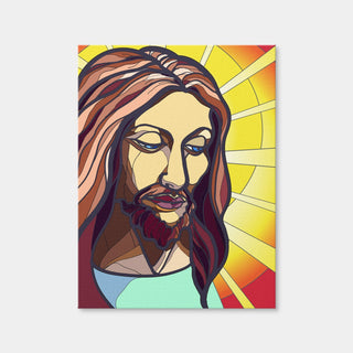 AUTO-MOCKUP WHITE | Jesus in Stained Glass | 1 Piece | Gallery Wrap Canvas | group=3x4