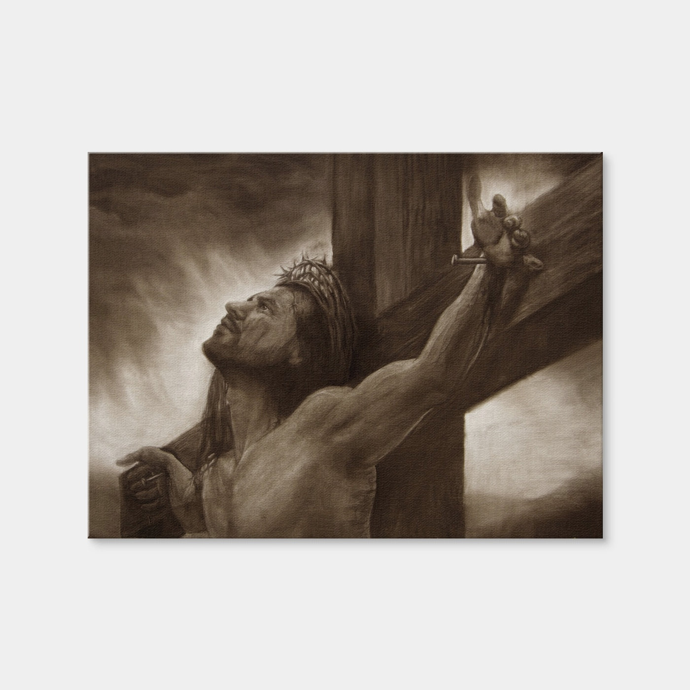 AUTO-MOCKUP WHITE | Jesus on the Cross | 1 Piece | Gallery Wrap Canvas | group=4x3