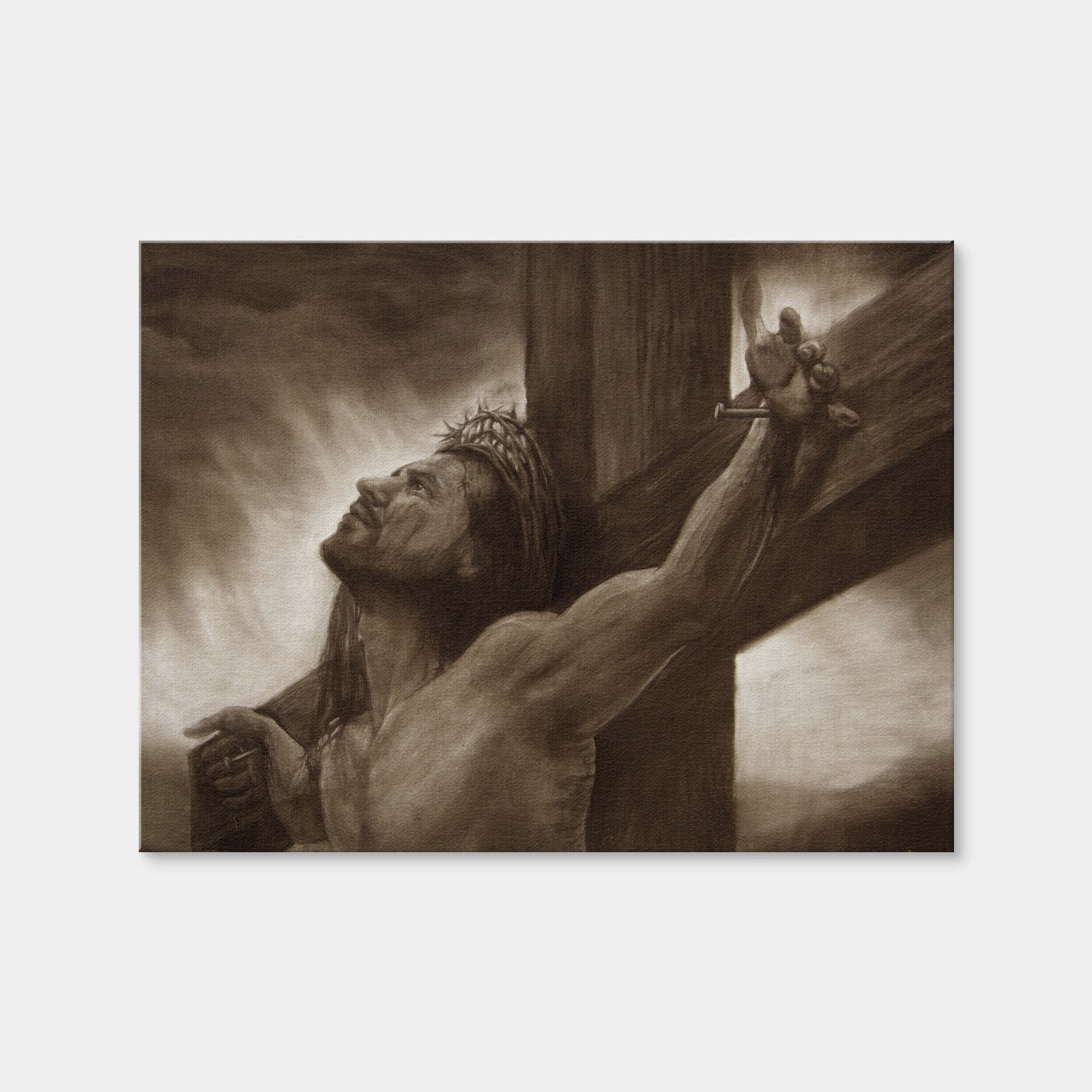 AUTO-MOCKUP WHITE | Jesus on the Cross | 1 Piece | Gallery Wrap Canvas | group=4x3