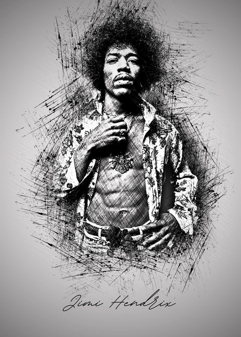 Jimi Hendrix Abs Wall Art