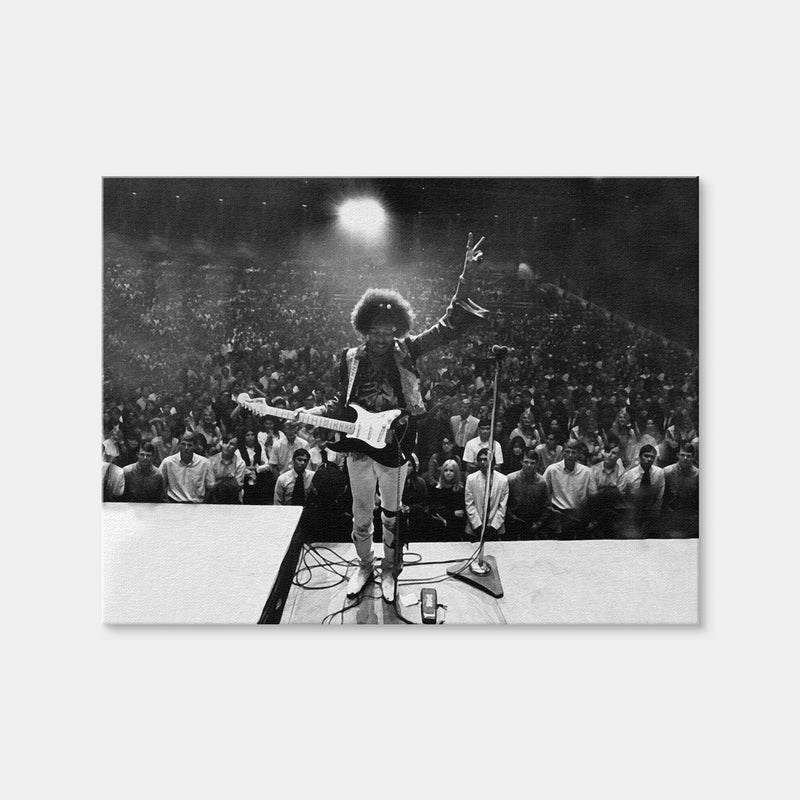 AUTO-MOCKUP WHITE | Jimi Hendrix Black and White | 1 Piece | Gallery Wrap Canvas | group=4x3