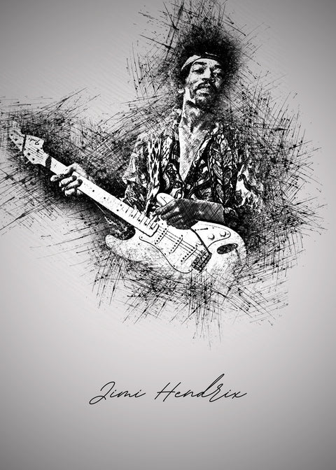 Jimi Hendrix Guitar Wall Art