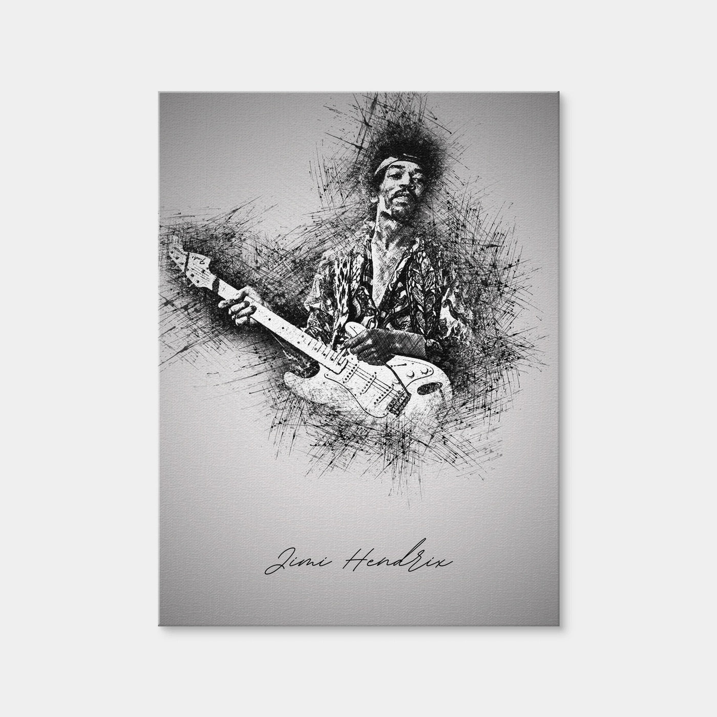 AUTO-MOCKUP WHITE | Jimi Hendrix Guitar | 1 Piece | Gallery Wrap Canvas | group=3x4