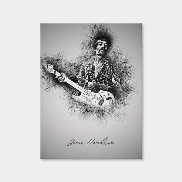 Jimi Hendrix Guitar Wall Art — Canvas Wrap Format preview