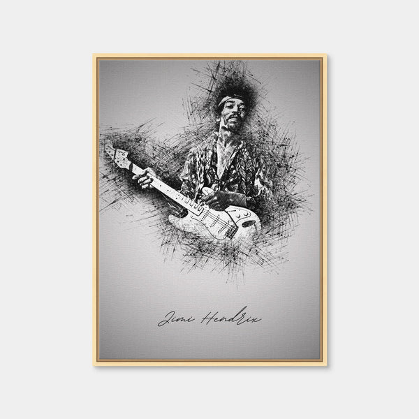Jimi Hendrix Guitar Wall Art — Framed Canvas Format preview