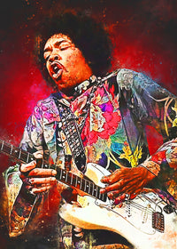 Jimi Hendrix Rockin Wall Art