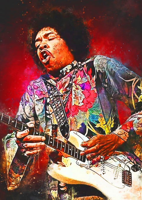 Jimi Hendrix Rockin Wall Art