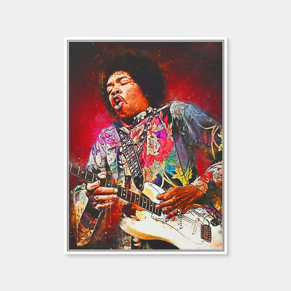Jimi Hendrix Rockin Wall Art — Framed Canvas Format preview