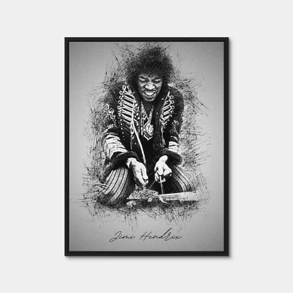 Jimi Hendrix Strings Wall Art — Framed Canvas Format preview