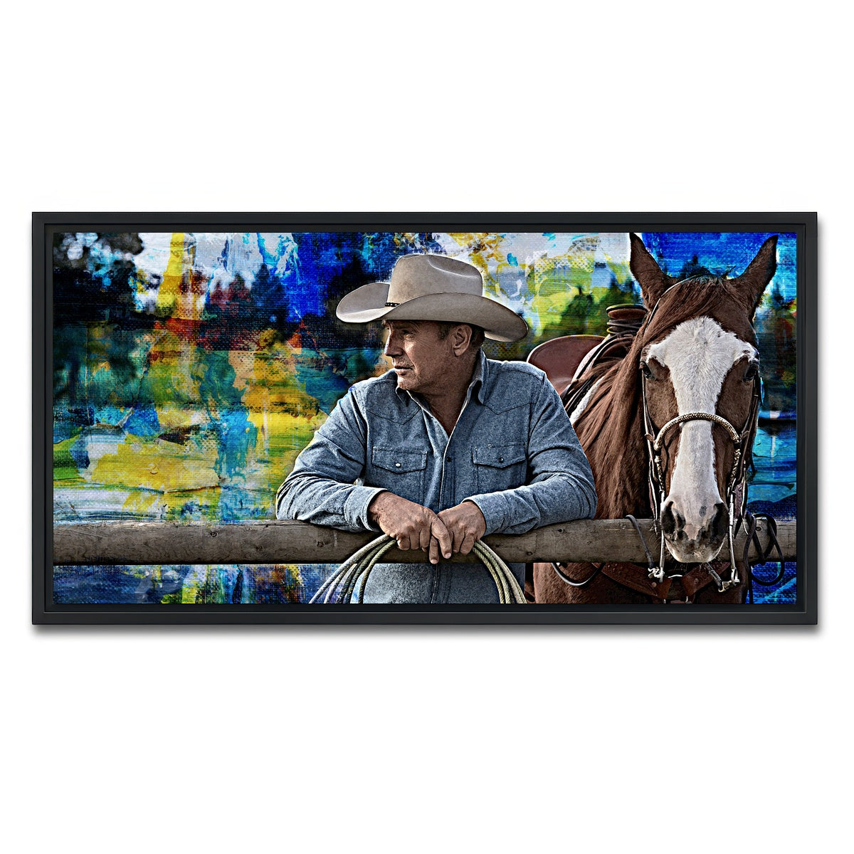 AUTO-MOCKUP WHITE | John Dutton & Horse | 1 Piece | Black Framed Canvas | group=2x1