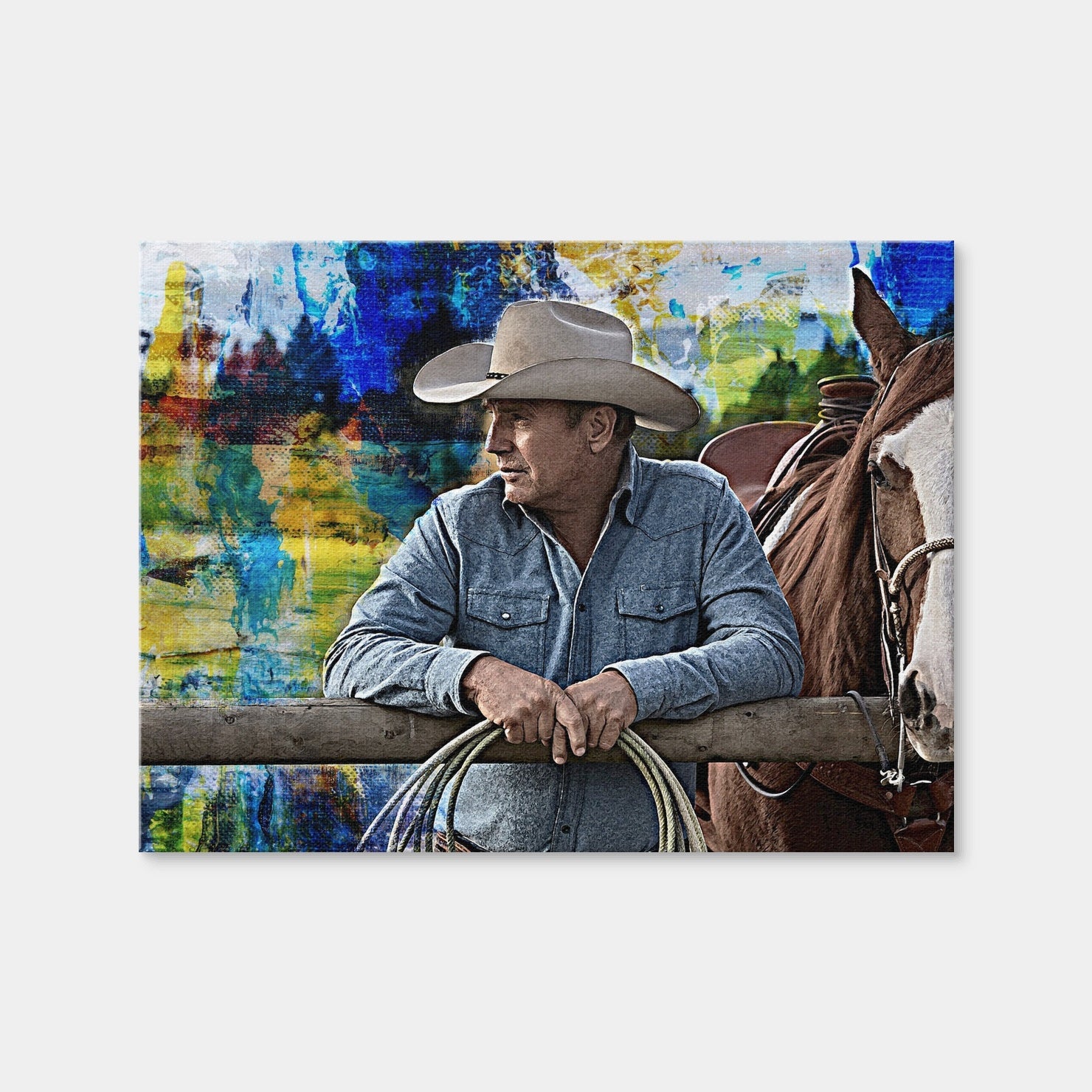 AUTO-MOCKUP WHITE | John Dutton & Horse | 1 Piece | Gallery Wrap Canvas | group=4x3