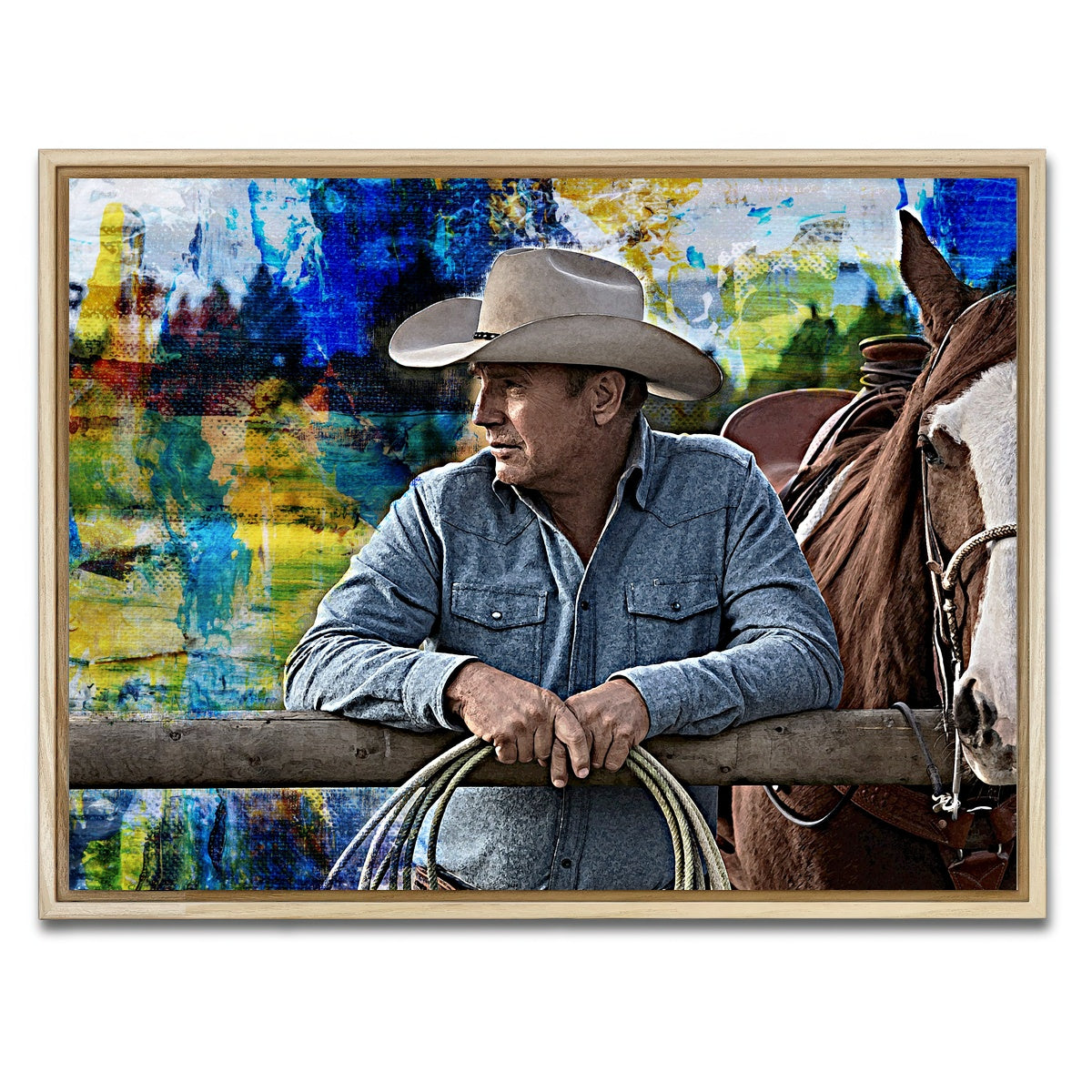 AUTO-MOCKUP WHITE | John Dutton & Horse | 1 Piece | Natural Framed Canvas | group=4x3