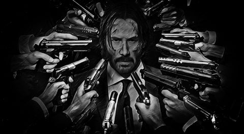 John Wick Grayscale Wall Art