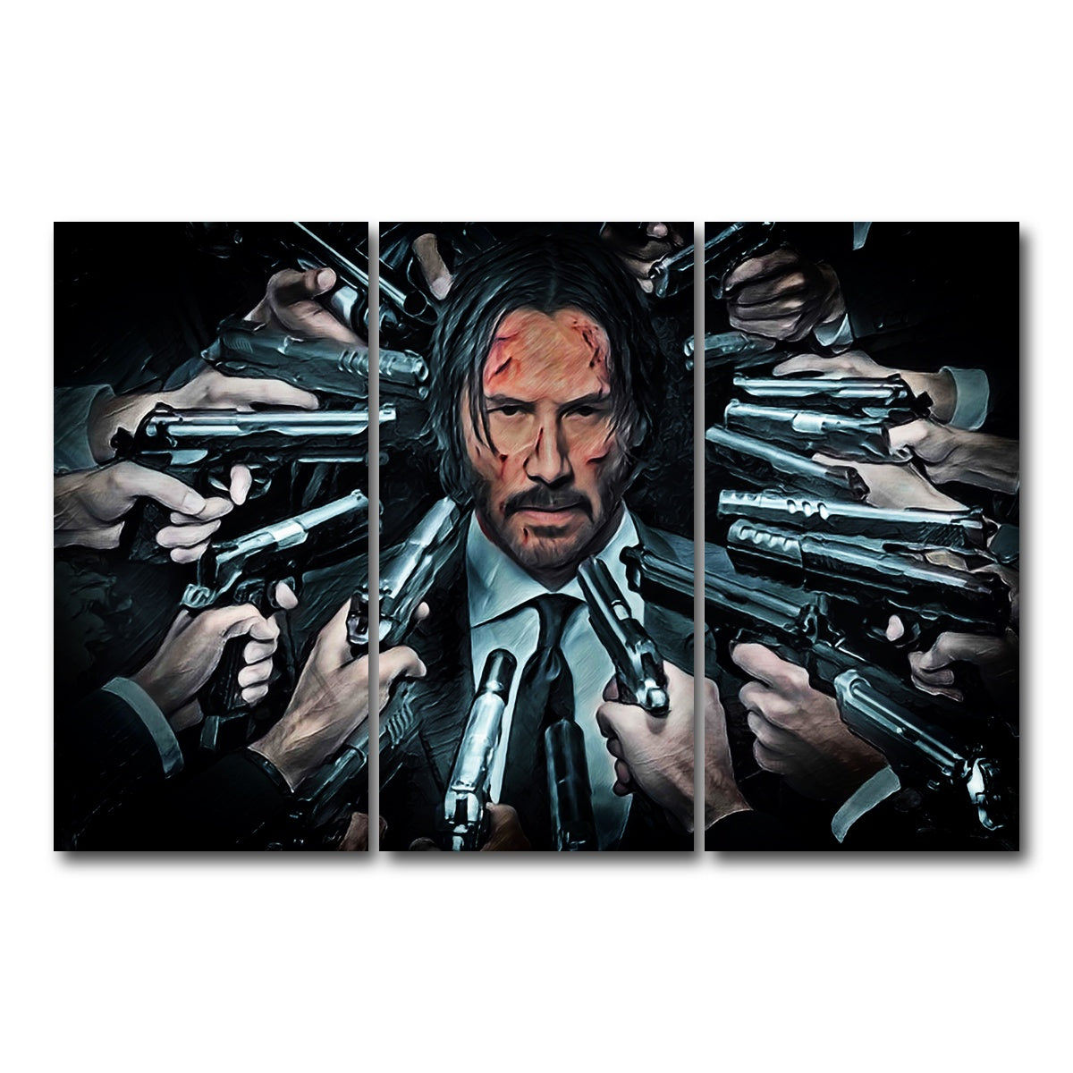 AUTO-MOCKUP WHITE | John Wick | 3 Piece | Gallery Wrapped | group=12x24