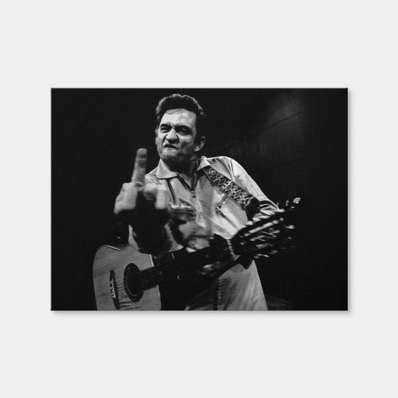 AUTO-MOCKUP WHITE | Johnny Cash Flip Off | 1 Piece | Gallery Wrap Canvas | group=4x3