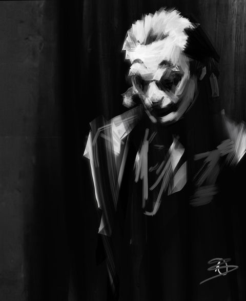 Joker Black and White Wall Art