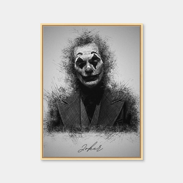 Joker Sketch Wall Art — Framed Canvas Format preview