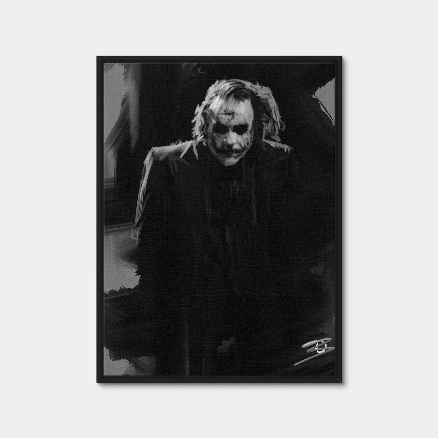 AUTO-MOCKUP WHITE | Joker in Gray | 1 Piece | Black Framed Canvas | group=3x4