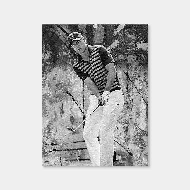 AUTO-MOCKUP WHITE | Jordan Spieth Grayscale | 1 Piece | Gallery Wrap Canvas | group=3x4
