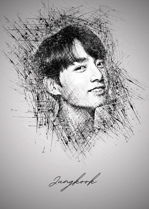 Jungkook Sketch Wall Art