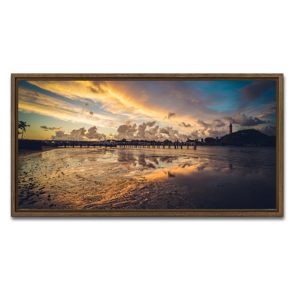 AUTO-MOCKUP WHITE | Jupiter Florida | 1 Piece | Walnut Framed Canvas | group=2x1