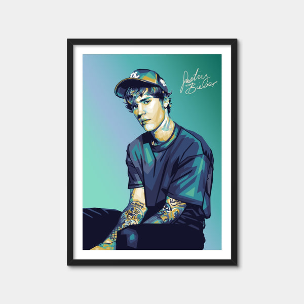 Justin Wearing A Cap Wall Art — Framed Print Format preview