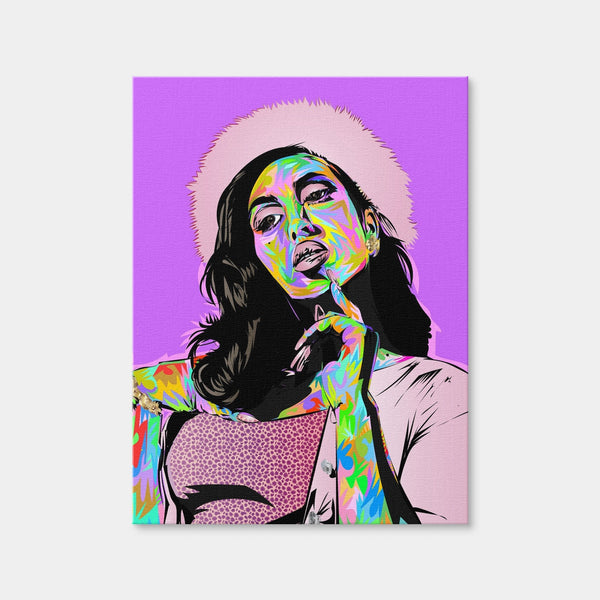 Kali Uchis Purple Wall Art — Canvas Wrap Format preview