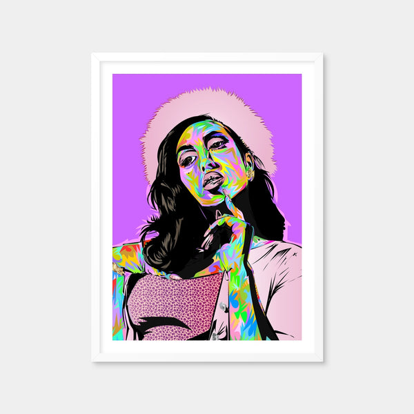 Kali Uchis Purple Wall Art — Framed Print Format preview