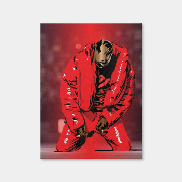 Kanye Red Wall Art — Canvas Wrap Format preview