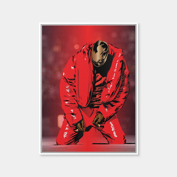 Kanye Red Wall Art — Framed Canvas Format preview