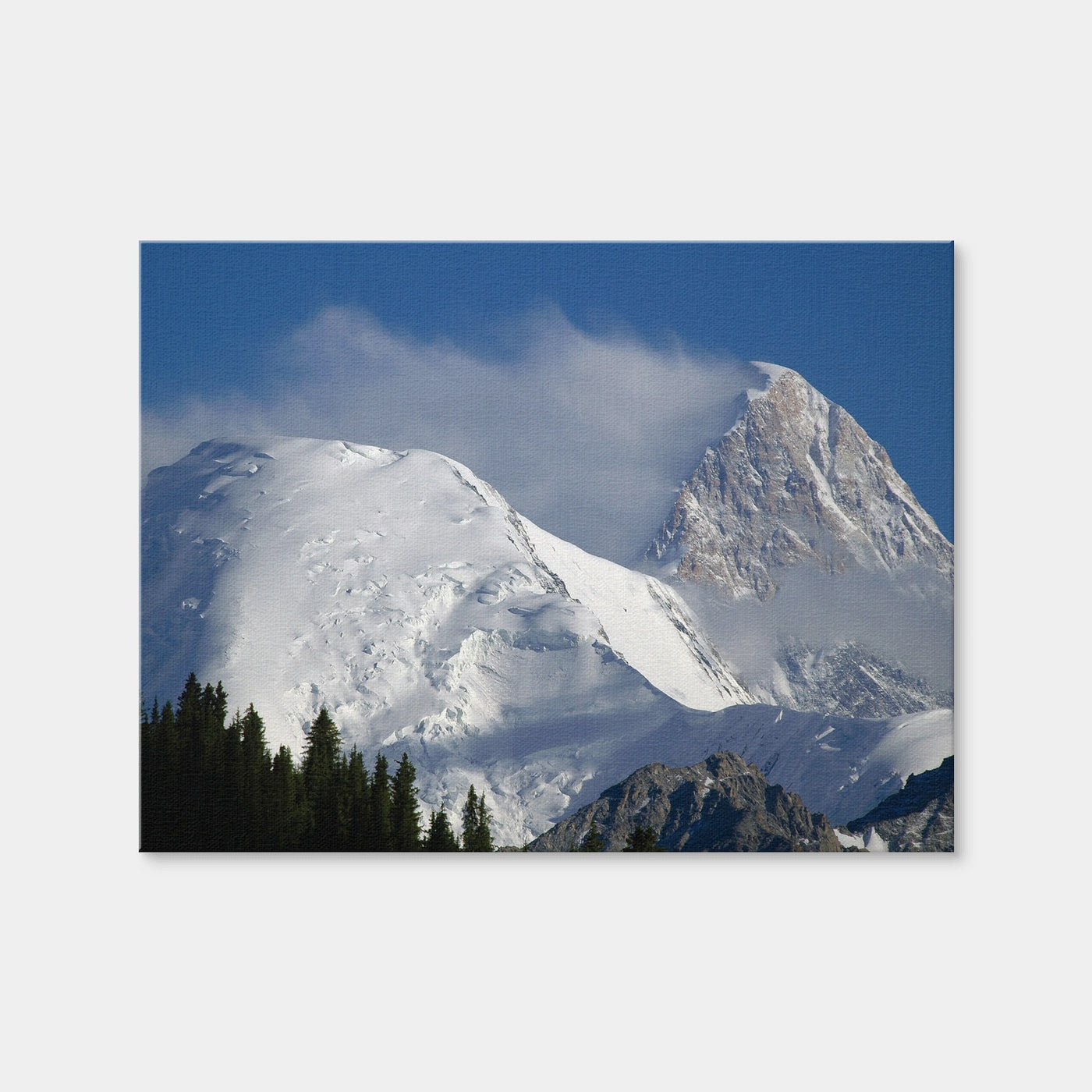 AUTO-MOCKUP WHITE | Khan Tengri and Bayankol Peaks | 1 Piece | Gallery Wrap Canvas | group=4x3