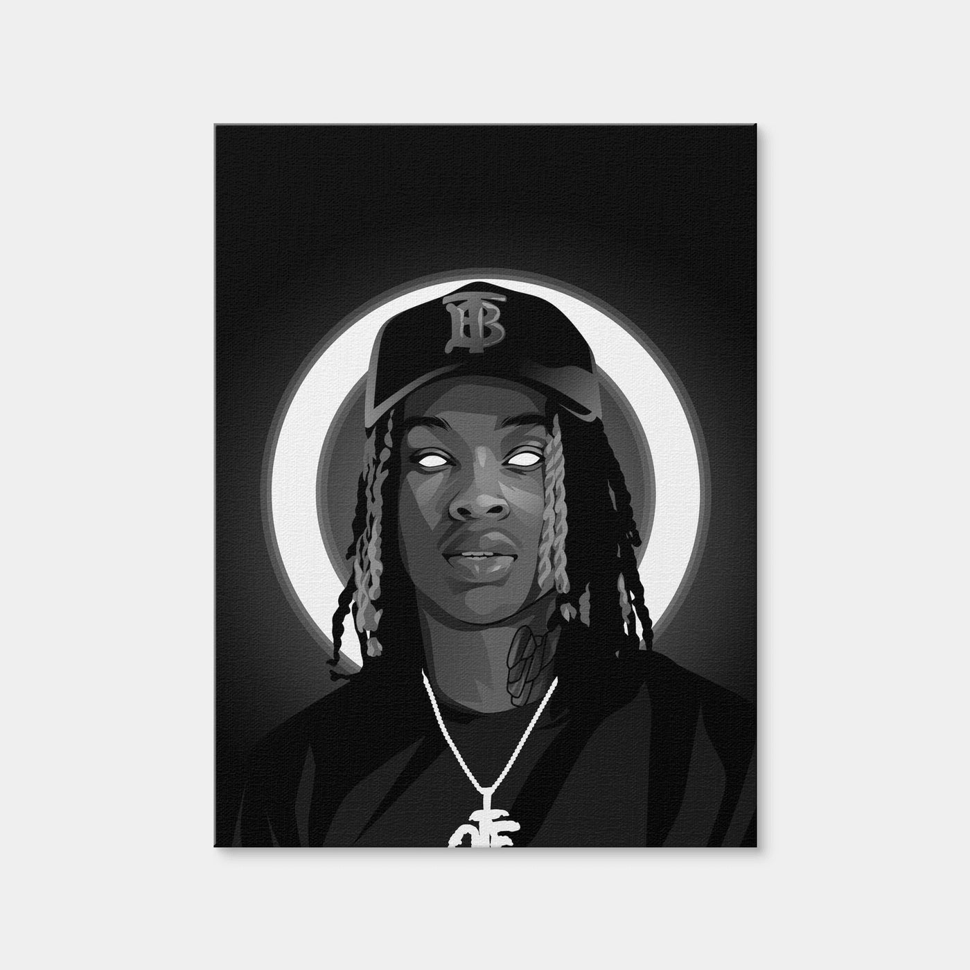 AUTO-MOCKUP WHITE | King Von Grayscale | 1 Piece | Gallery Wrap Canvas | group=3x4