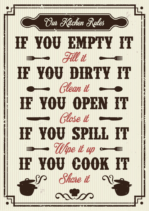 Kitchen Rules Wall Art