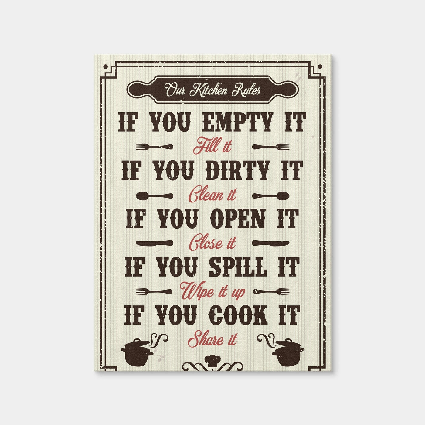 AUTO-MOCKUP WHITE | Kitchen Rules | 1 Piece | Gallery Wrap Canvas | group=3x4