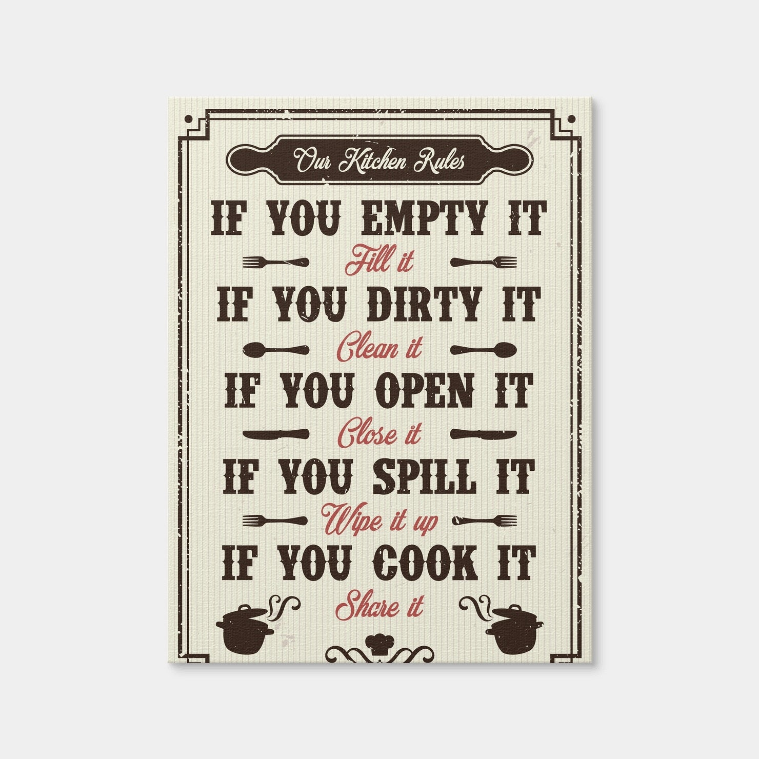 AUTO-MOCKUP WHITE | Kitchen Rules | 1 Piece | Gallery Wrap Canvas | group=3x4