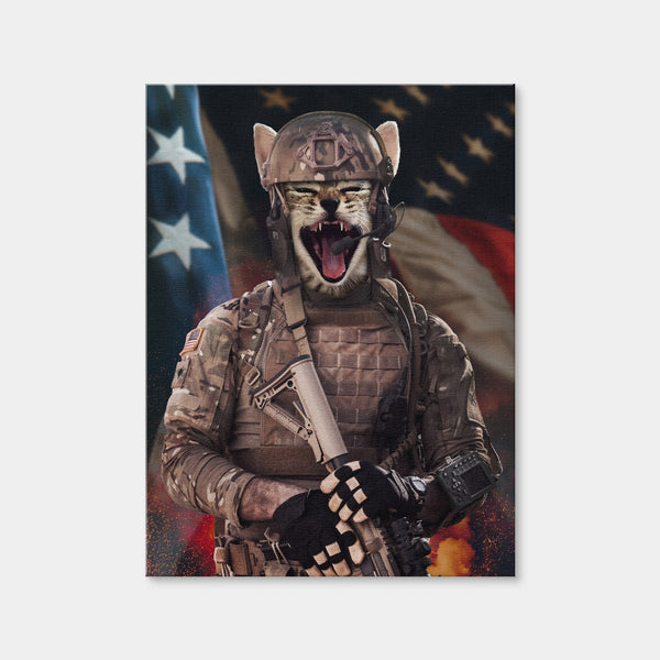 Kitty Soldier Wall Art — Canvas Wrap Format preview