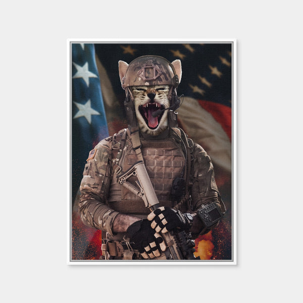 Kitty Soldier Wall Art — Framed Canvas Format preview