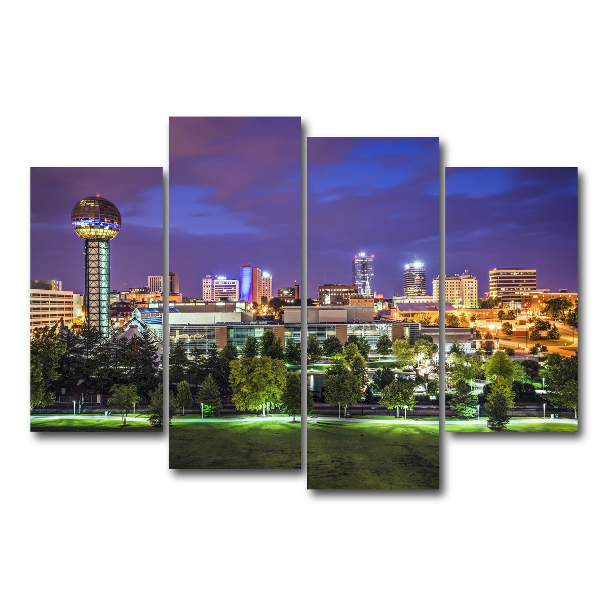 AUTO-MOCKUP WHITE | Knoxville Downtown | 4 Piece | Gallery Wrap Canvas | group=4_short