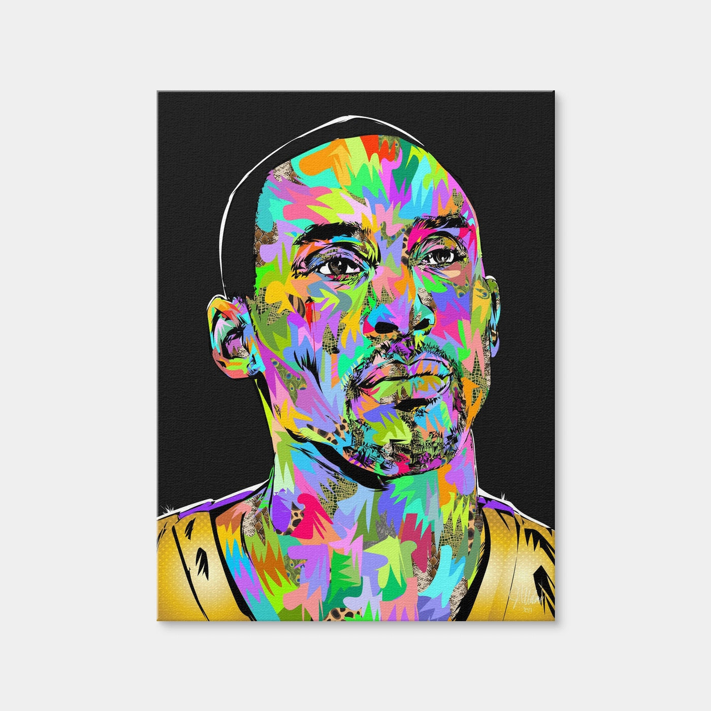 AUTO-MOCKUP WHITE | Kobe Portrait Black | 1 Piece | Gallery Wrap Canvas | group=3x4