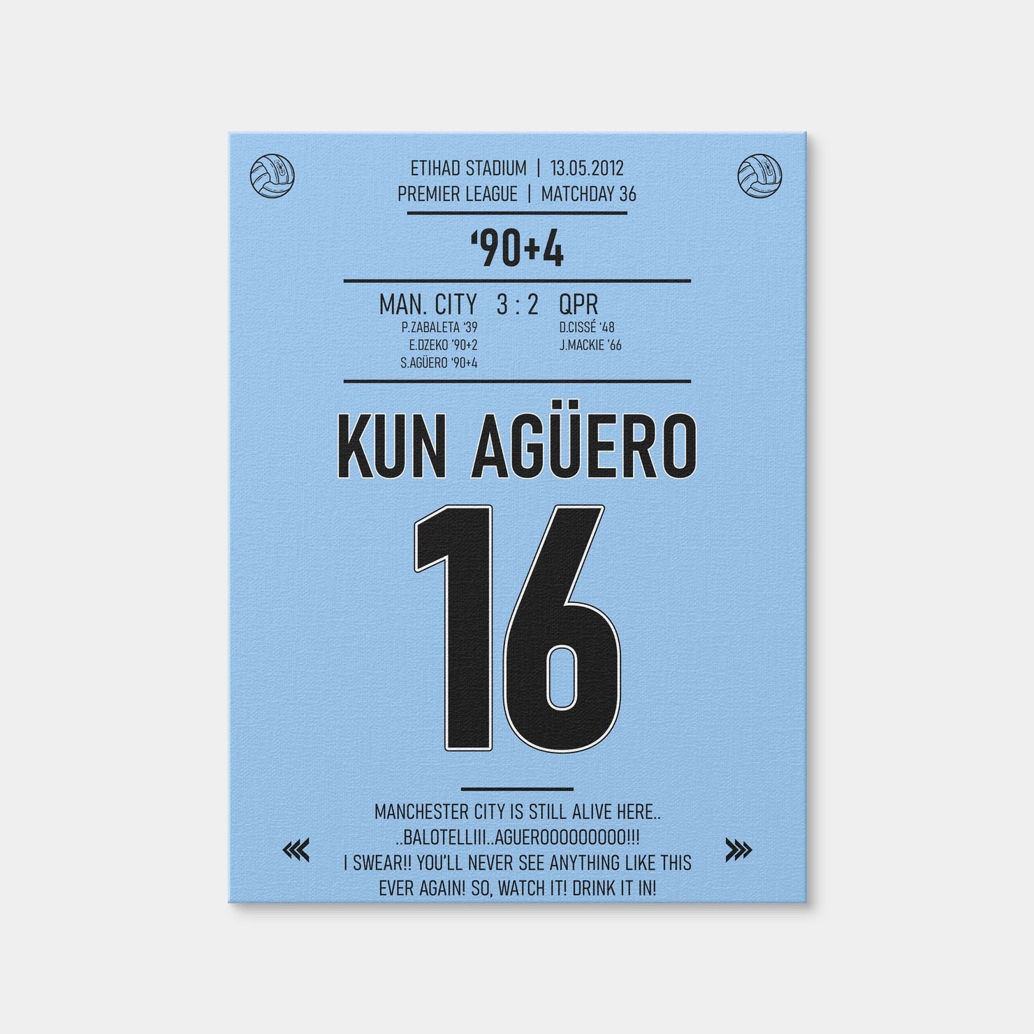 AUTO-MOCKUP WHITE | Kun Aguero | 1 Piece | Gallery Wrap Canvas | group=3x4