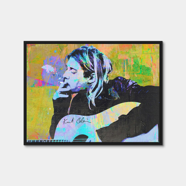 Kurt Cobain Guitar Wall Art — Framed Canvas Format preview